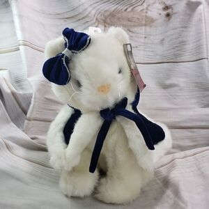 Dan Dee Holiday Time White Cat Blue Velvet Cape 11 Inch Plush Stuffed Animal